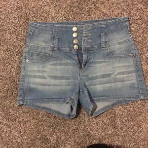 High waist denim shorts
